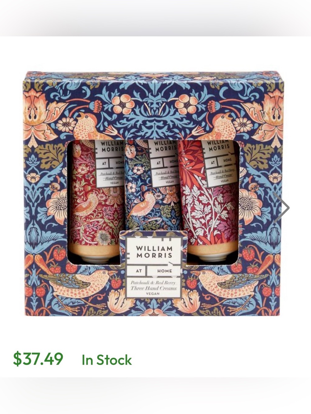 William Morris VEGAN Hand Cream Trio Set- Patchouli & Red Berry